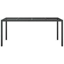 Avis Maison Chic Table de jardin | Table d'extérieur Noir 190x90x75 cm Verre trempé/résine tressée -GKD80600