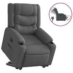 vidaXL Fauteuil inclinable électrique gris foncé tissu