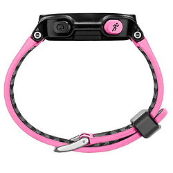 Bracelet en silicone trous ronds bicolores rose/noir pour votre Garmin Forerunner 220/230/235/620/630