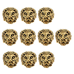 Avis 10 pcs métal lion tête bracelet collier connecteur charme perles or