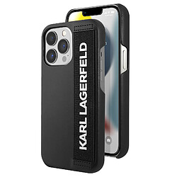 Karl Lagerfeld Coque pour iPhone 13 Pro Antichoc avec Sangle Élastique Noir