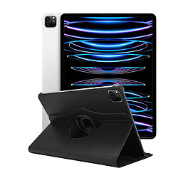 Etui rotatif en simili cuir + verre trempé pour iPad Pro 12.9 2022 - Noir - Visiodirect -