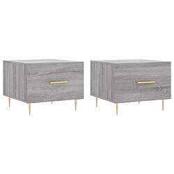 Maison Chic Lot de 2 Tables basses,Table Console pour salon sonoma gris 50x50x40 cm bois d'ingénierie -MN86428