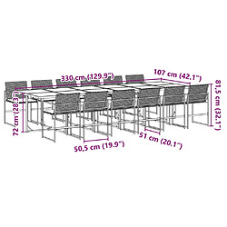 vidaXL Ensemble à manger de jardin 13 pcs coussins noir résine tressée pas cher