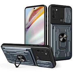 Coque en TPU anti-rayures avec béquille et porte-carte gris pour votre Motorola Moto G60