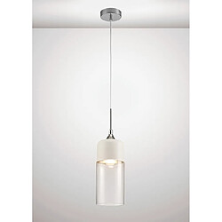 Luminaire Center Suspension design Mia blanc 1 ampoule 47cm