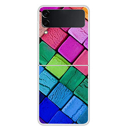 Coque en TPU antichoc blocs colorés pour votre Samsung Galaxy Z Flip3 5G