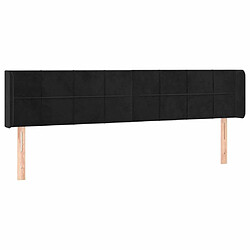 Avis Maison Chic Tête de lit scandinave à LED,meuble de chambre Noir 203x16x78/88 cm Velours -MN25639