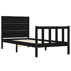 Acheter vidaXL Cadre de lit sans matelas noir bois de pin massif