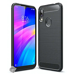 Htdmobiles Coque silicone gel carbone pour Xiaomi Redmi 7 + film ecran - NOIR