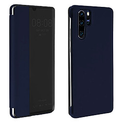 Avizar Housse Huawei P30 Pro Étui Grande Fenêtre Translucide Coque Rigide bleu nuit