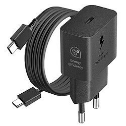 Chargeur Samsung USB-C + Câble, Noir