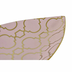 Centre de Table DKD Home Decor Porcelaine Rose Doré Oriental Feuille d'une plante (27,5 x 16 x 3 cm)