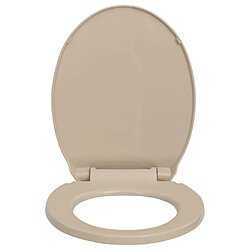 Helloshop26 Siège de toilette abattant WC avec couvercle fermeture en douceur beige ovale 02_0002921