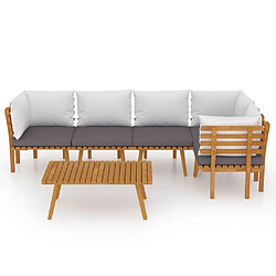 Avis Maison Chic Salon de jardin 6 pcs + coussins - Mobilier/Meubles de jardin - Table et chaises d'extérieur Bois d'acacia solide -MN89692