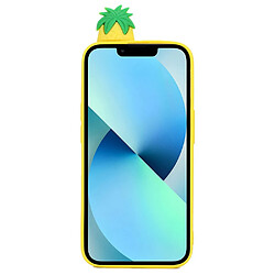 Coque en silicone flexible, motif de dessin animé en 3D, anti-chute pour votre iPhone 14 - ananas