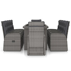 Avis Maison Chic Mobilier à dîner 11 pcs de jardin avec coussins - Ensemble table et chaises d'extérieur - Salon/Mobilier de jardin classique Résine tressée Gris -MN80252