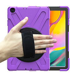 Coque en TPU + Silicone combo en forme de X violet pour votre Samsung Galaxy Tab A 10.1 (2019) SM-T515