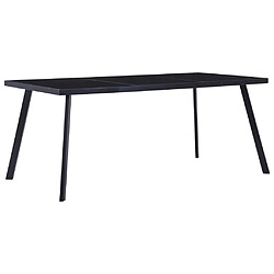 Maison Chic Table de salle à manger,Table à dîner Noir 160x80x75 cm Verre trempé -GKD65751