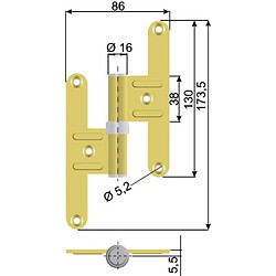 Avis Bourg LAME FEMELLE INOX PAUMELLE UNIV BOIS 130X43