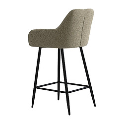 Avis Moloo LEA-Tabouret de bar en tissu bouclé Mastic et métal noir (x2)