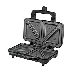 Appareil à Sandwichs pour 2 Sandwiches, 4 en Forme de Triangle, Antiadhésif, 900, Noir/Argent, MPM, MOP-20M