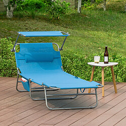 SoBuy OGS48-B Chaise Longue Bain de Soleil Transat de Relaxation Pliant