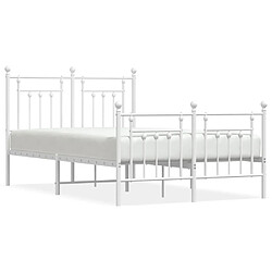 Maison Chic Lit adulte - Lit simple Cadre de lit métal avec tête de lit/pied de lit,Structure du lit Contemporain pour chambre blanc 120x190cm -MN33097