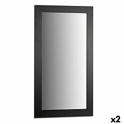 Gift Decor Miroir mural Noir Bois verre 64,5 x 84,5 x 1,5 cm (2 Unités)