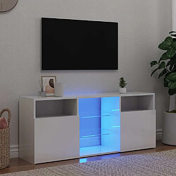 vidaXL Meuble TV avec lumières LED blanc brillant 120x30x50 cm