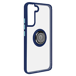 Avizar Coque Samsung Galaxy S22 Plus Bi-matière Bague Métallique Support Vidéo Bleu