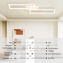 Avis NETTLIFE Plafonnier LED 56 W ,3000K - 6500K, 80*25,5*7,5 cm Dimmable Blanc Moderne avec Télécommande 56W pour Chambre Cuisine Salle à Manger Salon