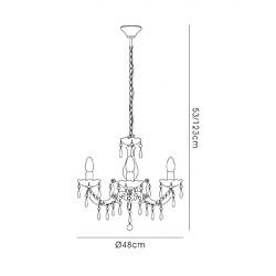 Avis Luminaire Center Chandelier sans abats jours Floria Chrome poli 3 ampoules 53cm