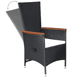 Acheter Maison Chic Salon de jardin 9 pcs + coussins - Mobilier/Meubles de jardin - Table et chaises d'extérieur Résine tressée Noir -MN84804