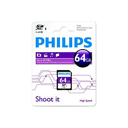 Carte mémoire SD PHILIPS 64Go - classe 10