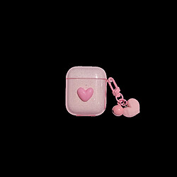 GUPBOO Airpods Coque Housse Étui Protecteur Compatible pour AirPods 3-Pendentif d'amour de paillettes de fille de style coréen transparent