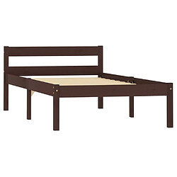 Maison Chic Lit adulte - Lit simple Cadre de lit,Structure du lit Contemporain Marron foncé Bois de pin massif 90 x 200 cm -MN59414