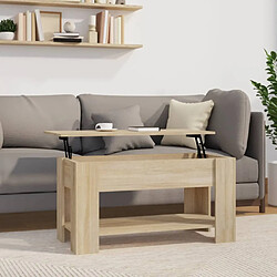 vidaXL Table basse chêne sonoma 101x49x52 cm bois d'ingénierie