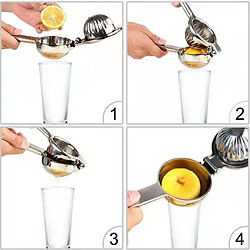 Avis Universal Extrudeuse de citron de grande taille Extrudeuse de jus d'orange Extrudeuse à main d'acier inoxydable Extrudeuse à main d'acier inoxydable Extrudeur de fruits de cuisine du chef de cuisine(Argent)