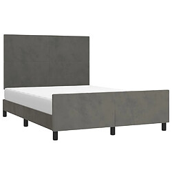 Avis Maison Chic Lit adulte - Cadre Structure de lit avec tête de lit Contemporain Gris foncé 140x190 cm Velours -MN78262