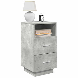 vidaXL Table de chevet avec 2 tiroirs gris béton 36x36x68 cm