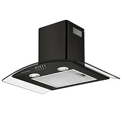 Ciarra CBCB6506B Hotte Décorative 210W 650m³/h 67dB Filtre à Charbon Bouton Poussoir Noir