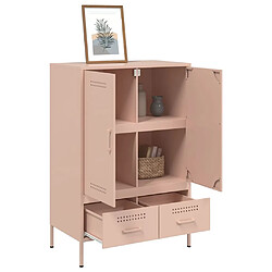 Acheter vidaXL Buffet haut rose 68x39x101,5 cm acier