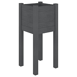 Avis vidaXL Jardinières d'extérieur 2 pcs Gris 31x31x70 cm Bois de pin