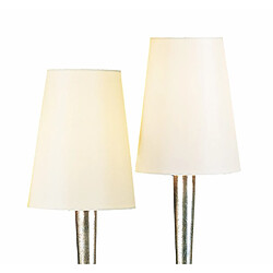 Acheter Luminaire Center Lampe de Table Paola 2 Ampoules E14, argent peint avec Abat jour crèmes