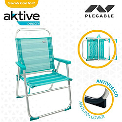 Acheter Chaise de Plage Aktive Turquoise 48 x 88 x 50 cm Aluminium Pliable (4 Unités)