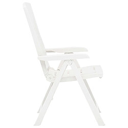 Avis vidaXL Chaises inclinables de jardin lot de 2 Plastique Blanc