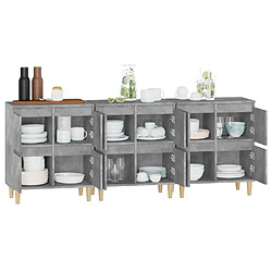 Acheter vidaXL Buffets 3 pcs gris béton 60x35x70 cm bois d'ingénierie