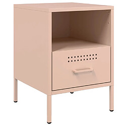 vidaXL Table de chevet rose 36x39x50,5 cm acier