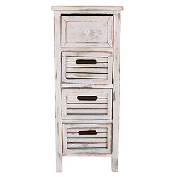 Avis Mendler Commode / table d'appoint / armoire, 4 tiroirs, 30x25x74cm, shabby, vintage ~ blanc